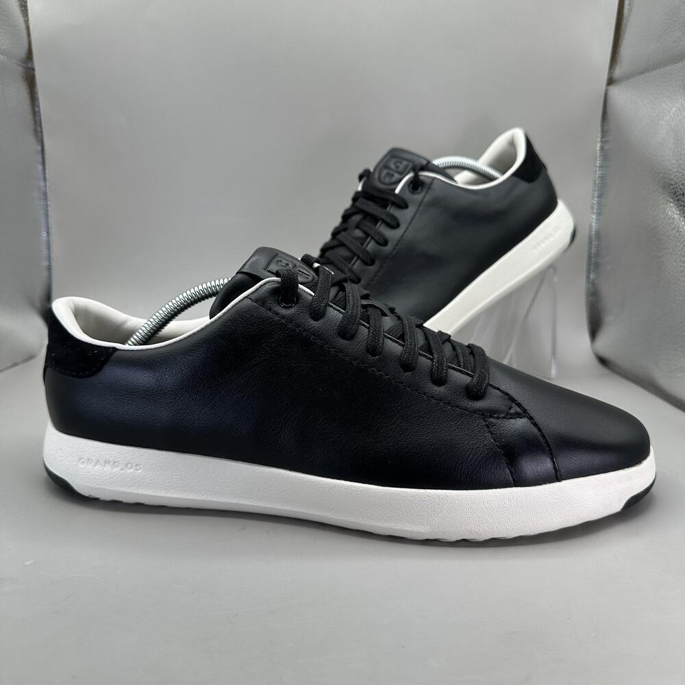 Cole Haan GrandPro Tennis Shoes Mens 10.5 Wide Black Leather Sneakers C22583